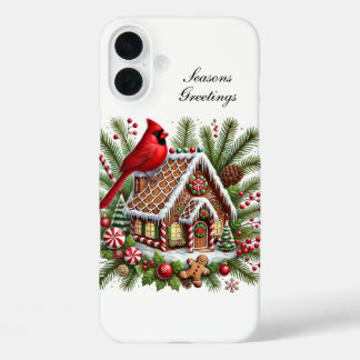 Festive Christmas Cardinal Holiday iPhone 16 Plus Case