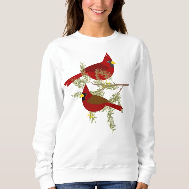 Festive Christmas cardinals Holiday Sweatshirt (Front)