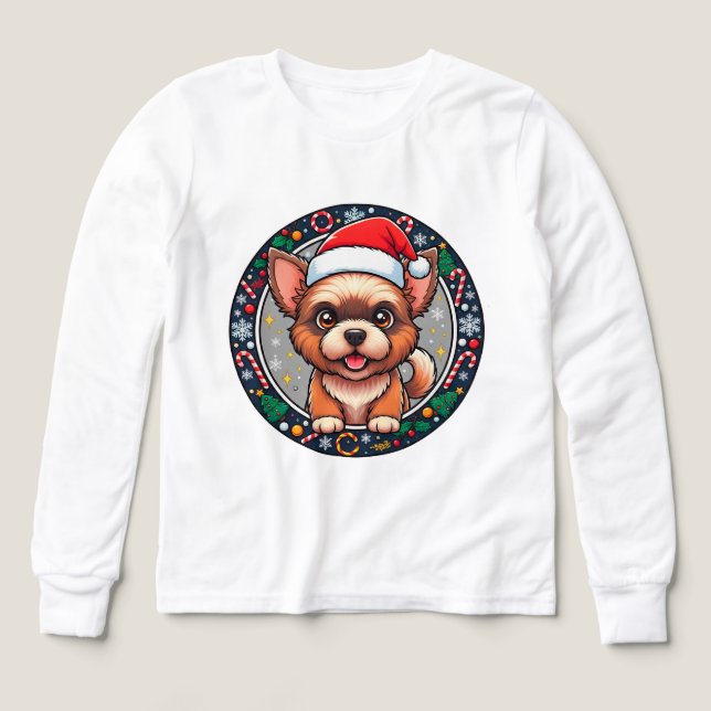 Festive Christmas Cartoon Dog (Design Front)