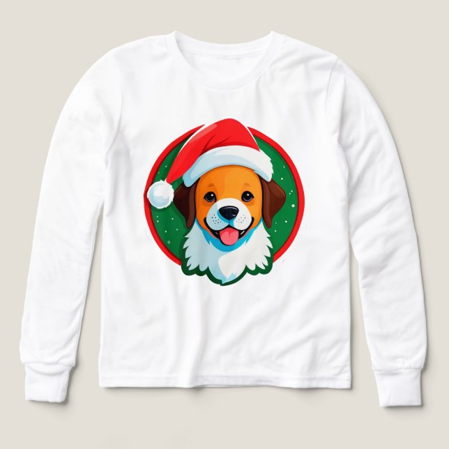 Festive Christmas Cartoon Dog (Design Front)