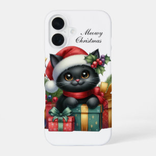 Festive Christmas Cat customisable iPhone 16 Case