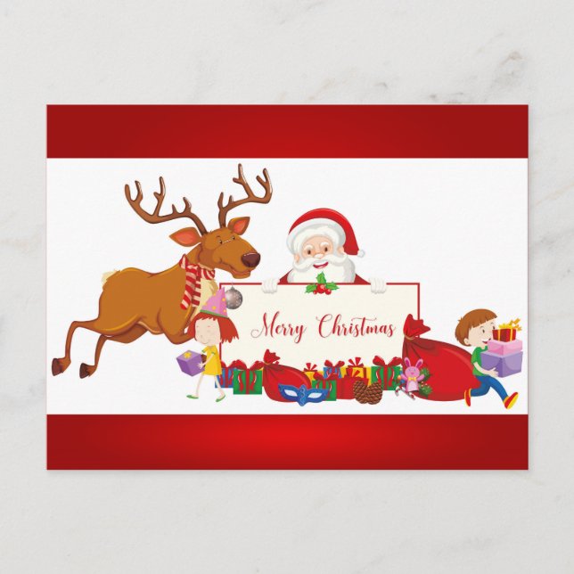 Festive Christmas Celebration Postcard (Front)