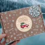 Festive Christmas Classic Round Sticker<br><div class="desc">These stickers are perfect for using as labels on Christmas cards & gifts and the festive design can be easily personalized with your name.</div>