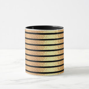 festive Christmas classy black and golden stripes Mug