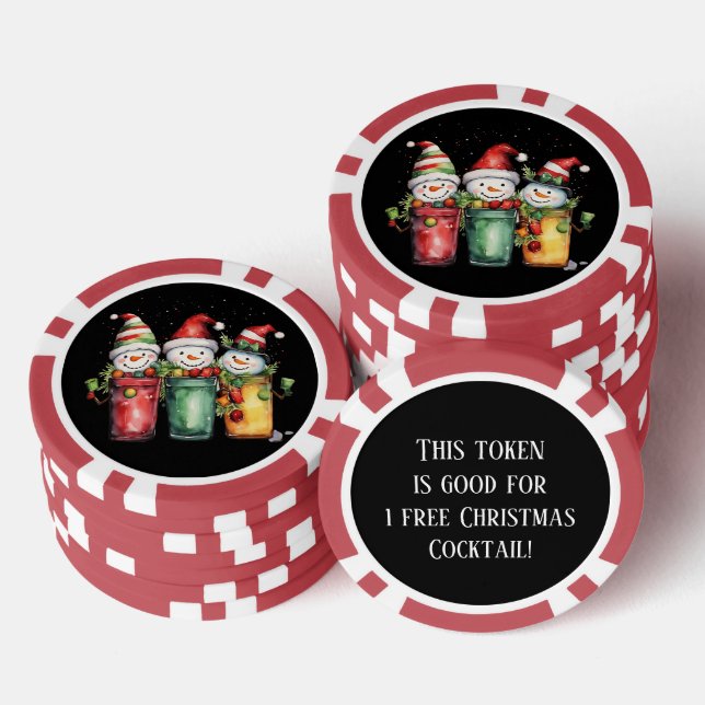 Festive Christmas cocktail drink  Poker Chips (Stack)