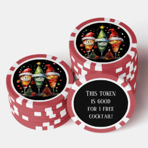 Festive Christmas cocktail free drink Poker Chips