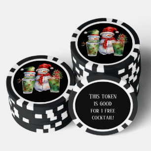 Festive Christmas cocktail free drink Poker Chips