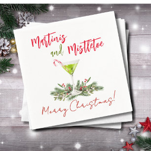 Festive Christmas Cocktail Holiday Party Martini Napkin
