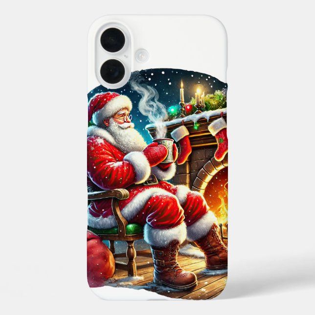 Festive Christmas cocoa Santa Case-Mate iPhone Case (Back)