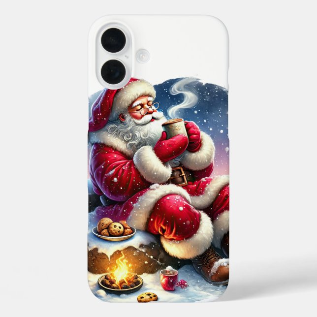 Festive Christmas cocoa Santa Case-Mate iPhone Case (Back)