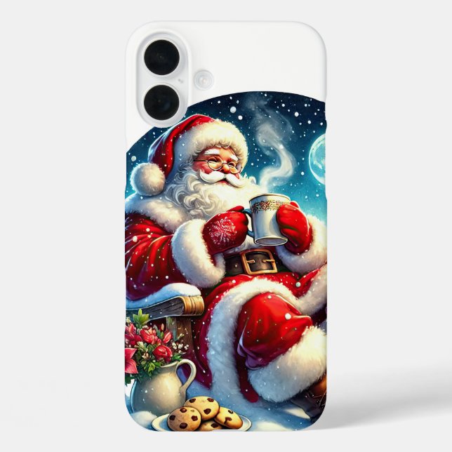 Festive Christmas cocoa Santa  Case-Mate iPhone Case (Back)