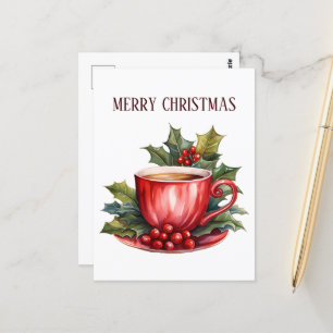 festive Christmas coffee add text Postcard