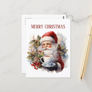 Festive Christmas coffee shop Postcard