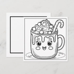 Festive Christmas colouring cocoa Holiday Card