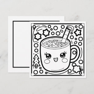 Festive Christmas colouring cocoa Holiday Card