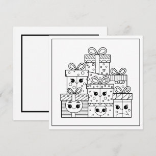 Festive Christmas colouring gifts Holiday Card