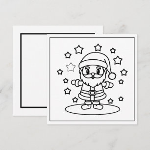 Festive Christmas colouring Santa Holiday Card