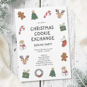 Festive Christmas Cookie Exchange Baking Party Invitation