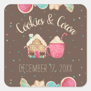 Festive Christmas Cookie Exchange Party Theme Square Sticker