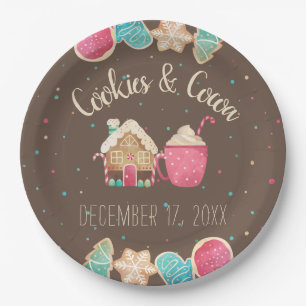 Festive Christmas Cookie Exchange Watercolor Paper Plate