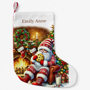 Festive Christmas cookie gnome add name  Small Christmas Stocking
