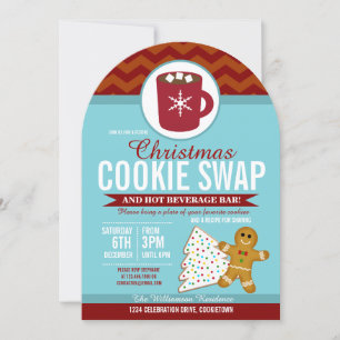 Festive Christmas Cookie Swap Party Invitation