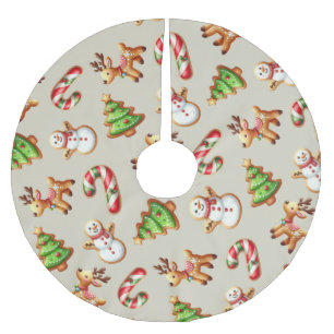 Festive Christmas Cookies Brushed Polyester Tree Skirt