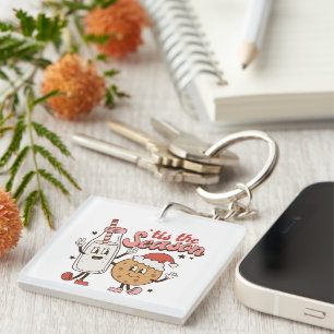 Festive Christmas cookies milk  Key Ring