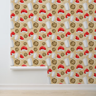 Festive Christmas cookies milk tiled Wallpaper