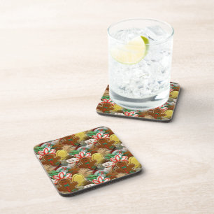 Festive Christmas Cookies Pattern Coasters