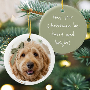 Festive Christmas Custom Photo Dog Pet Ceramic Tree Decoration