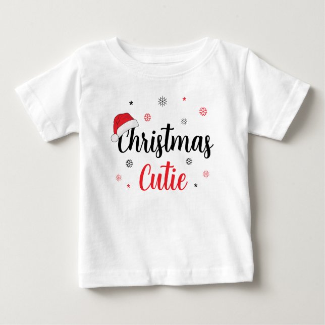 Festive Christmas Cutie Santa Hat Baby T-Shirt (Front)