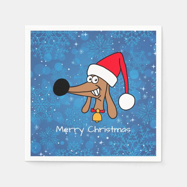 Festive Christmas Dachshund Dog Napkin (Front)