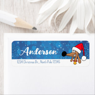 Festive Christmas Dachshund Return Address Label