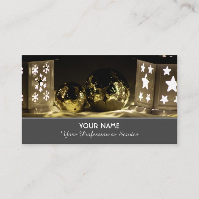 Festive Christmas decoration celebration Business Card (Front)