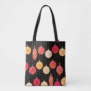 Festive Christmas Decorations Pattern Tote Bag