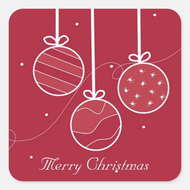 Festive Christmas Decorations Square Sticker (Front)