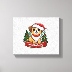 Festive Christmas Dog Design  Holiday Pet Apparel  Canvas Print