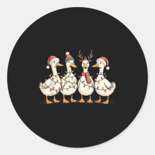 Festive Christmas Ducks Decorative Jolly Xmas Holi Classic Round Sticker