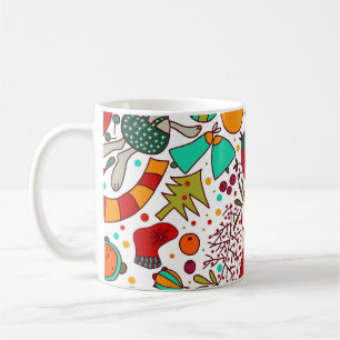 Festive Christmas Elements Seamless Design Coffee Mug