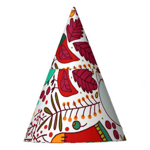 Festive Christmas Elements Seamless Design Party Hat