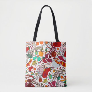 Festive Christmas Elements Seamless Design Tote Bag