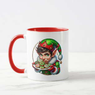 Festive Christmas elf add monogram  Mug