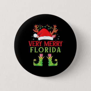 Festive Christmas Elf & Santa Claus Very Merry 6 Cm Round Badge