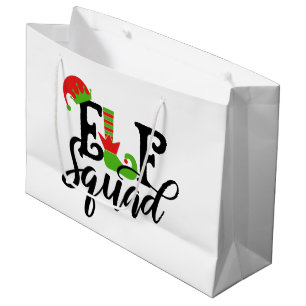 Festive Christmas elf Holiday Large Gift Bag