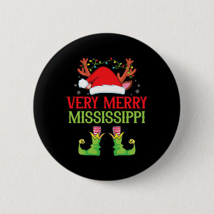 Festive Christmas Elf Santa Claus Very Merry In Mi 6 Cm Round Badge