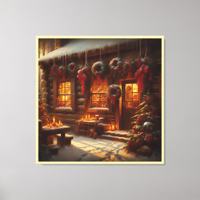 Festive Christmas Entryway Canvas Print (Front)