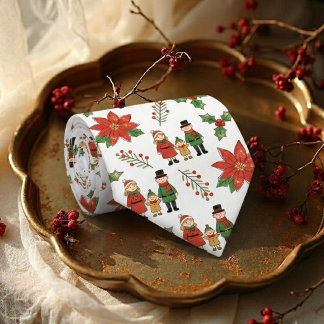 Festive Christmas Family Holiday Pattern MH26 Tie