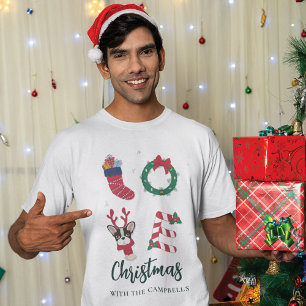 Festive Christmas Family Name Matching Custom T-Shirt