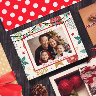 Festive Christmas Family Photo Christmas Card